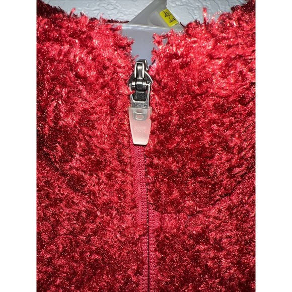 WOMENS L L BEAN MONKEY FLEECE RASPBERRY JACKET SIZE MEDIUM - Picture 5 of 9